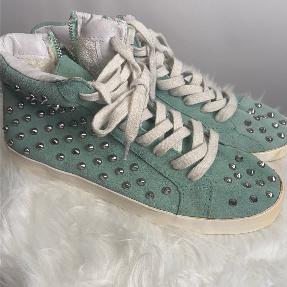 Steve Madden Green Studded High-Top Sneakers